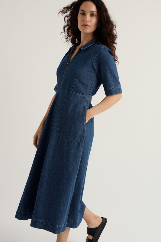 Gwenter Denim Midi Dress