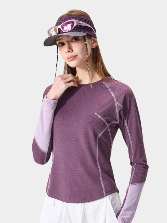 Driftwing – Schnelltrocknendes Performance-T-Shirt mit Colorblock-Design für Damen