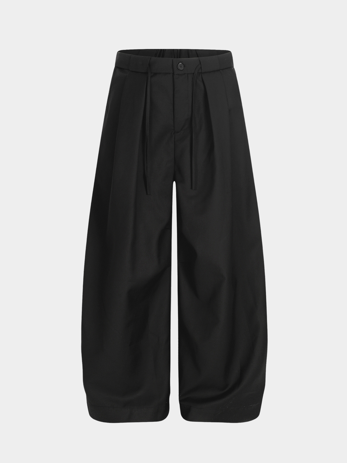 Ashshine – Plissierte weit geschnittene Stoffhose mit Kordelzug für Damen