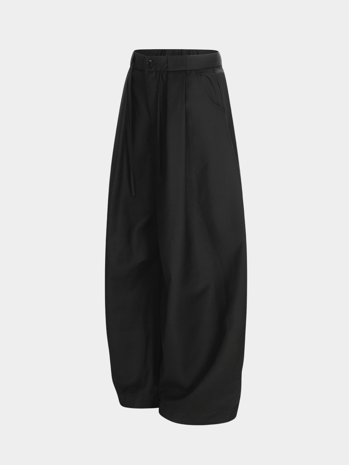 Ashshine – Plissierte weit geschnittene Stoffhose mit Kordelzug für Damen