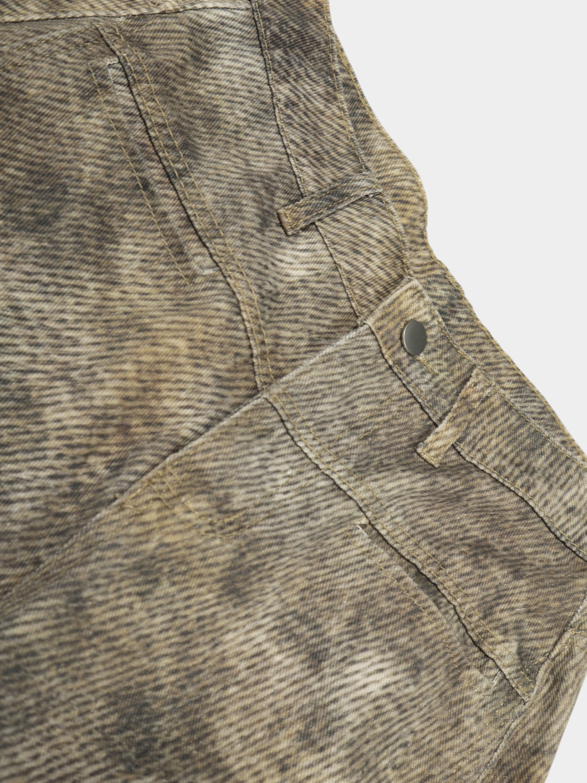 BeltSkip – Unisex 3D-gedruckte Distressed-Hose im Leopard-Design mit geschwungenem Beinverlauf