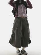Clifftide – Wasserabweisender, schnell trocknender Midi-Rock aus Knitterstoff für Damen