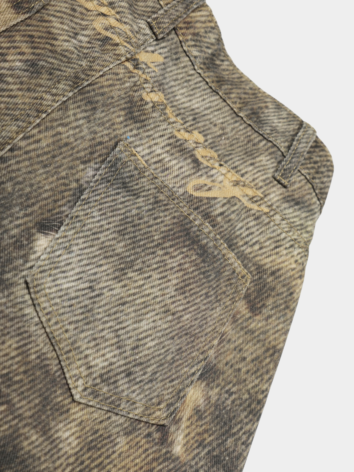 BeltSkip – Unisex 3D-gedruckte Distressed-Hose im Leopard-Design mit geschwungenem Beinverlauf