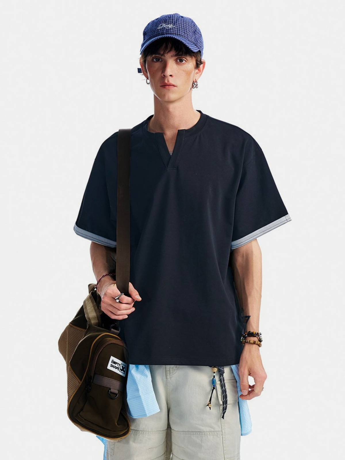 Thunderridge - Herren-T-Shirt mit Lagenlook-Rundhalsausschnitt