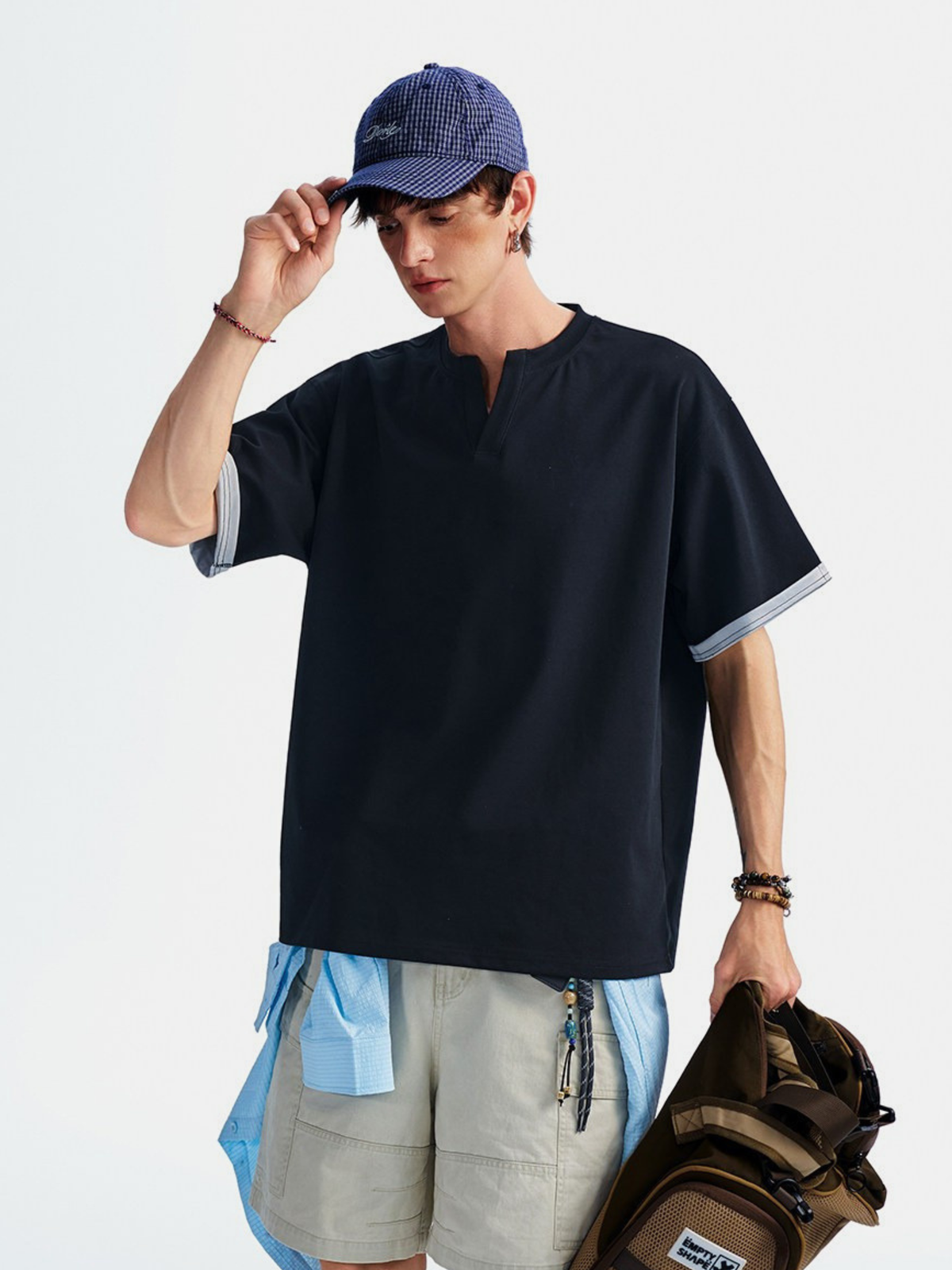 Thunderridge - Herren-T-Shirt mit Lagenlook-Rundhalsausschnitt
