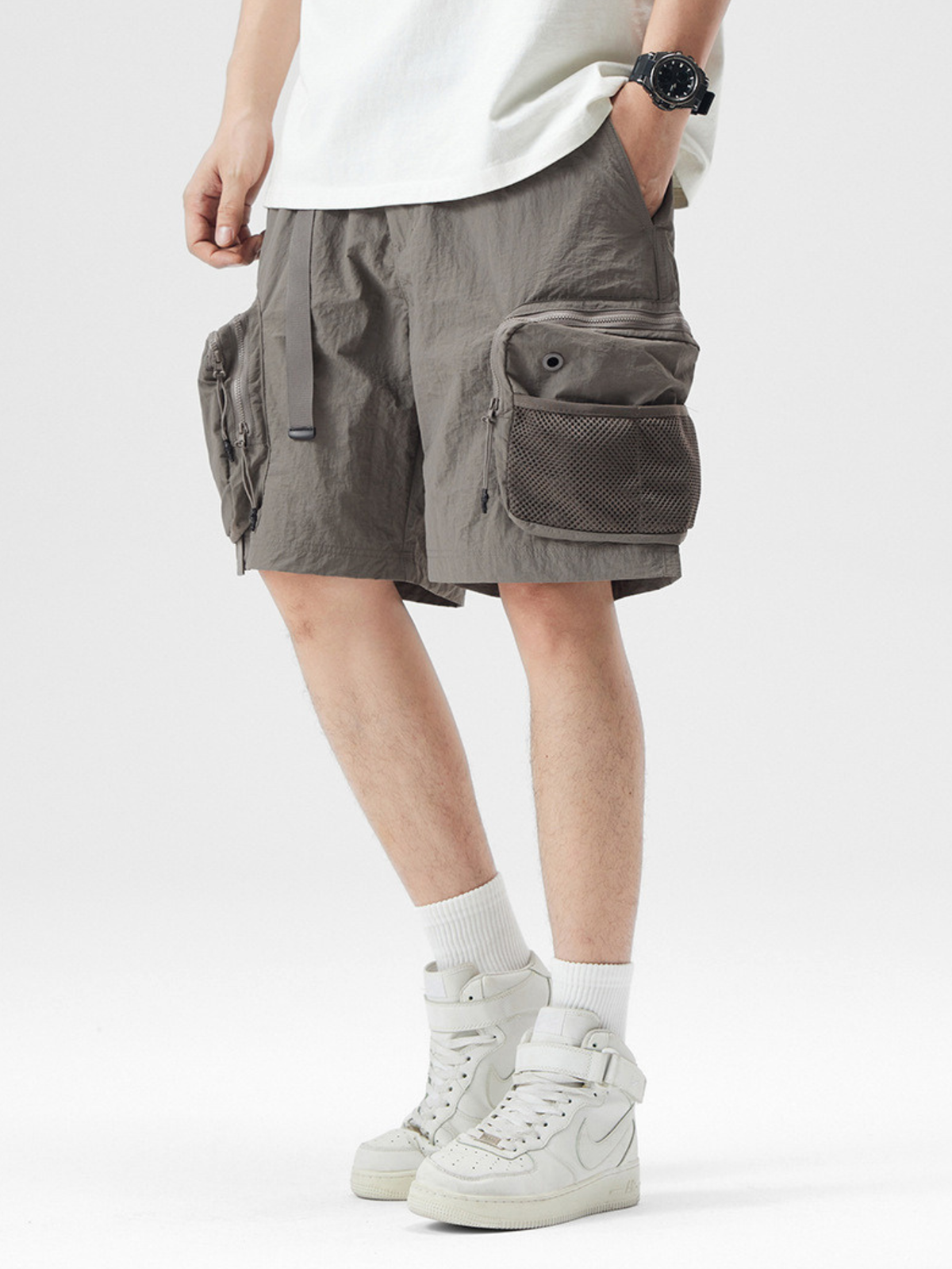 AlpineCrag – Atmungsaktive, knitterfreie Cargo-Shorts für Herren