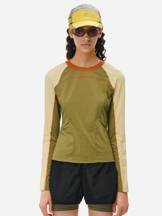 OwlPerch – Schnelltrocknendes Color-Block-Langarmshirt für Damen