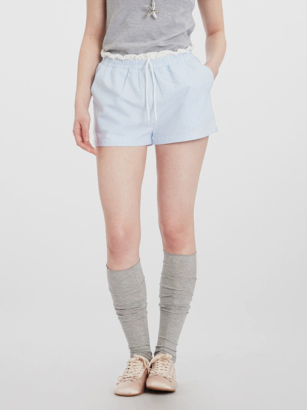 SkyLight - Lässige Damen-Shorts mit gestreiftem Doppelbund