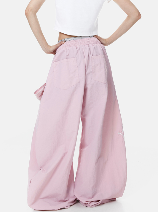 WarmSack - Women's Lace-Up Layered Curved Parachute Pants