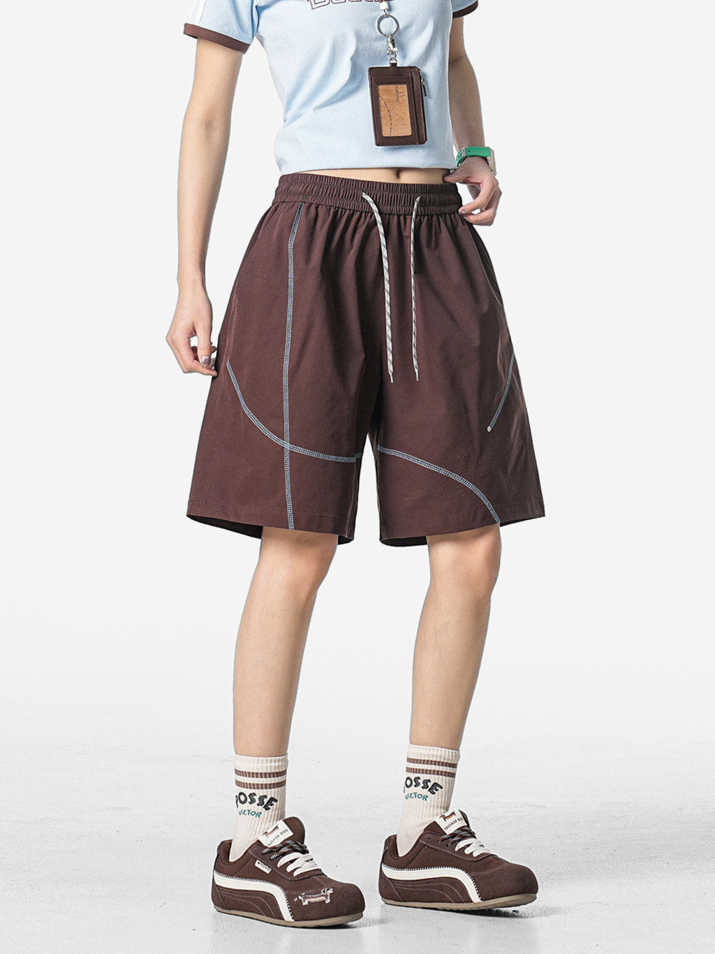 FoxLeap – Unisex-Sportshorts mit Kontrastnähten, leicht und atmungsaktiv