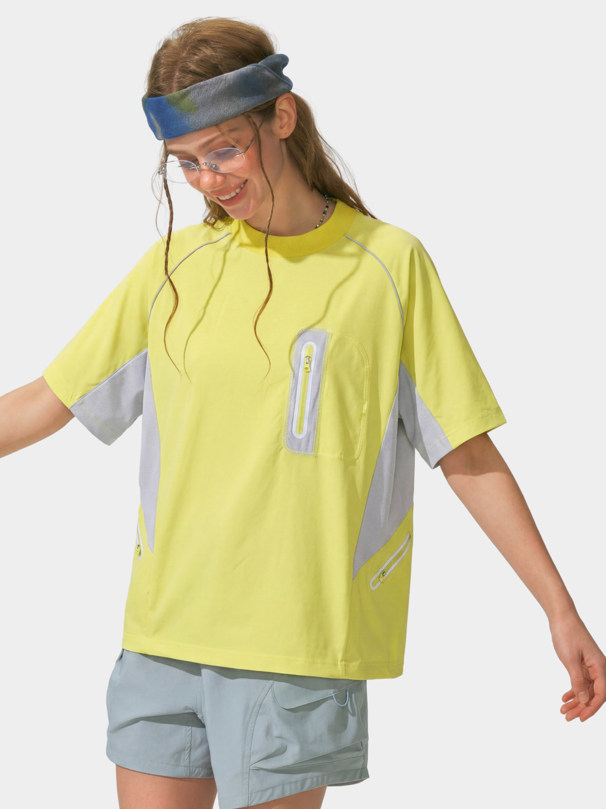 LightFlare – Atmungsaktives, schnelltrocknendes Colorblock-Mesh-T-Shirt