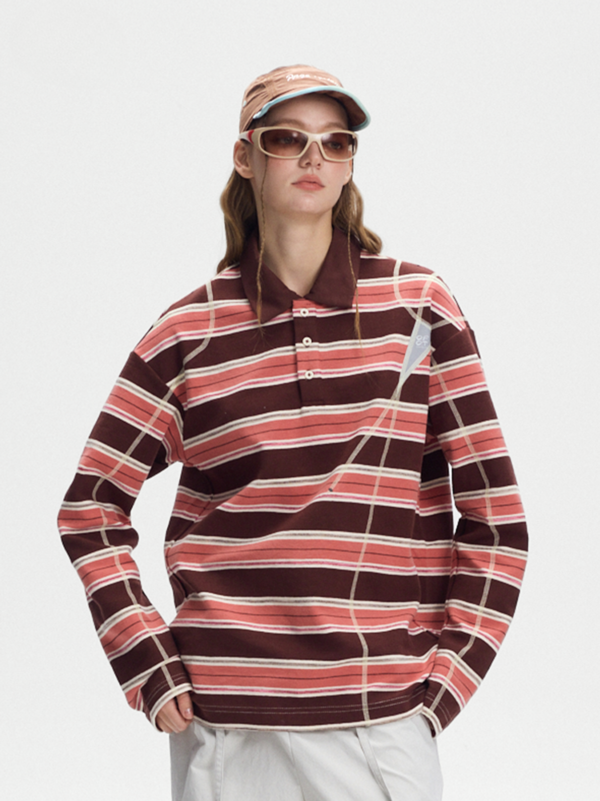 Staple – Langärmeliges, gestreiftes Damen-Poloshirt mit UPF50+ Schutz