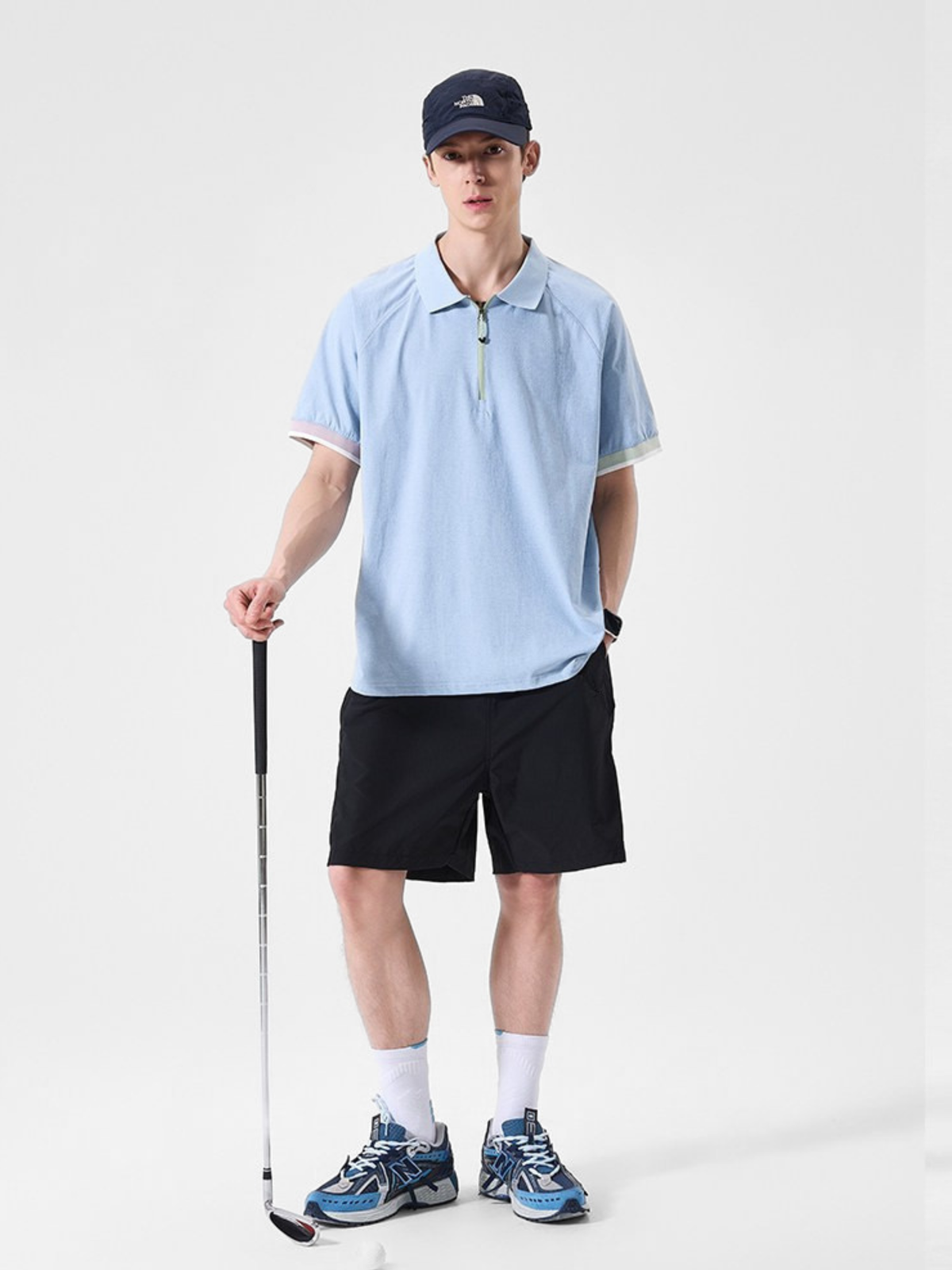 ChillFlask – Antibakterielles, schnelltrocknendes Polo-Shirt mit halbem Reißverschluss