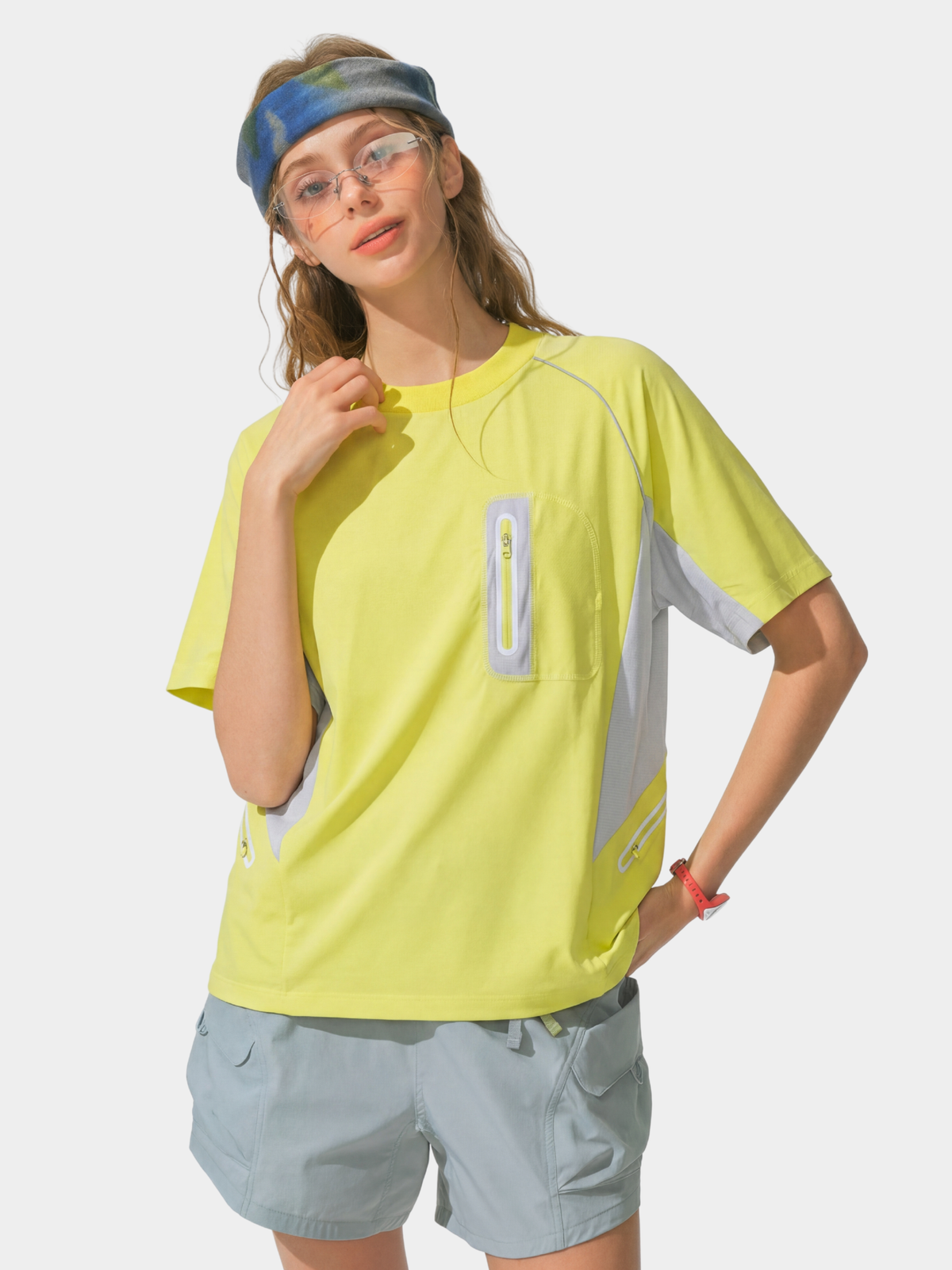 LightFlare – Atmungsaktives, schnelltrocknendes Colorblock-Mesh-T-Shirt
