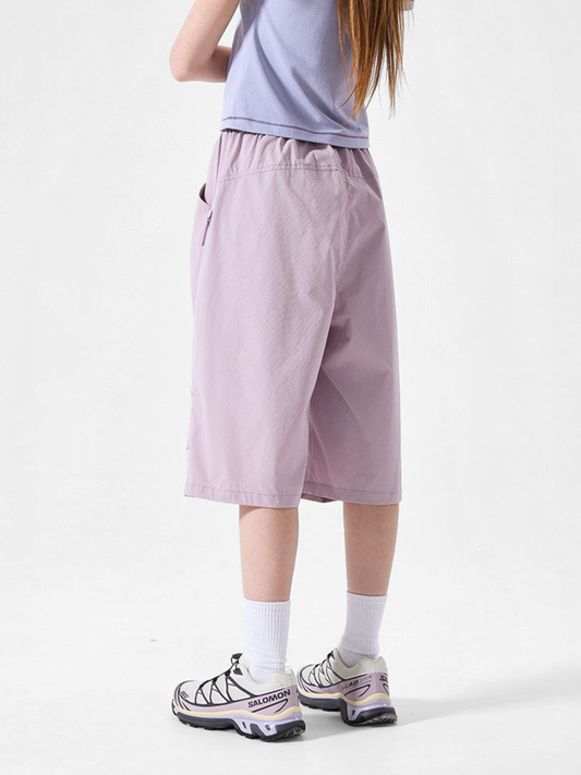 DewDash – Wasserabweisende Unisex-Utility-Shell-Shorts mit Knitteroptik