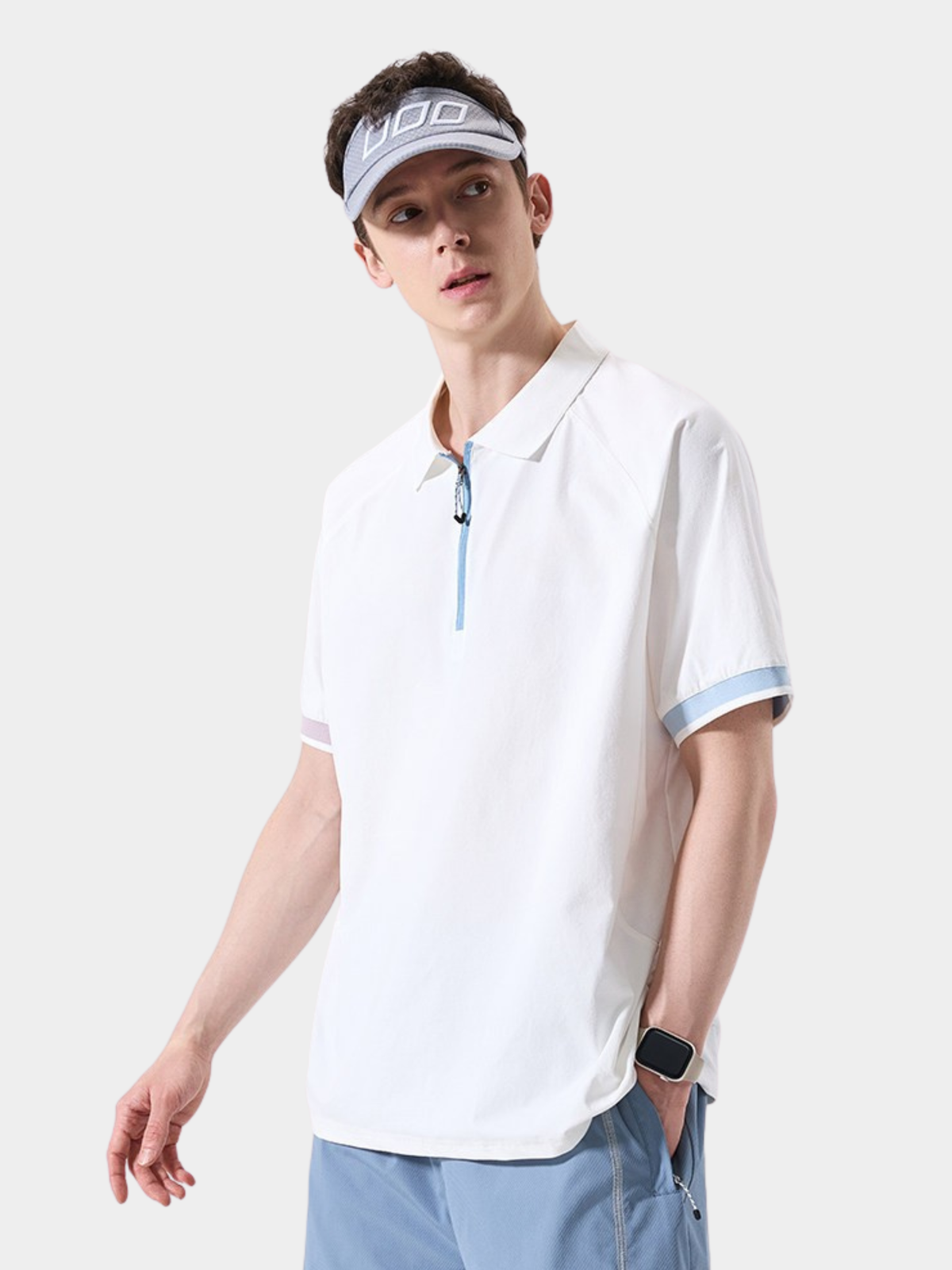 ChillFlask – Antibakterielles, schnelltrocknendes Polo-Shirt mit halbem Reißverschluss
