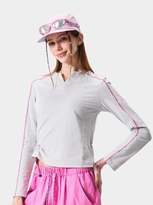 Thalon – Damen-Langarmshirt mit V-Ausschnitt, feuchtigkeitsableitend und schnelltrocknend