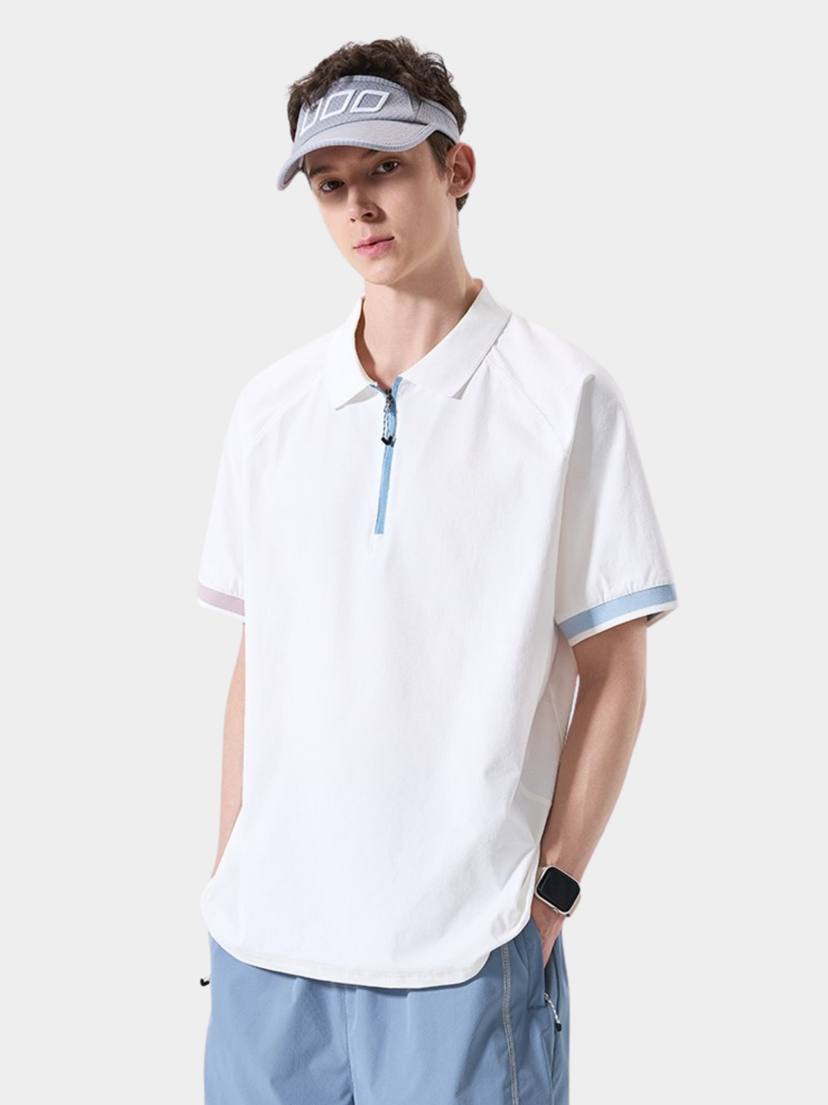 ChillFlask – Antibakterielles, schnelltrocknendes Polo-Shirt mit halbem Reißverschluss