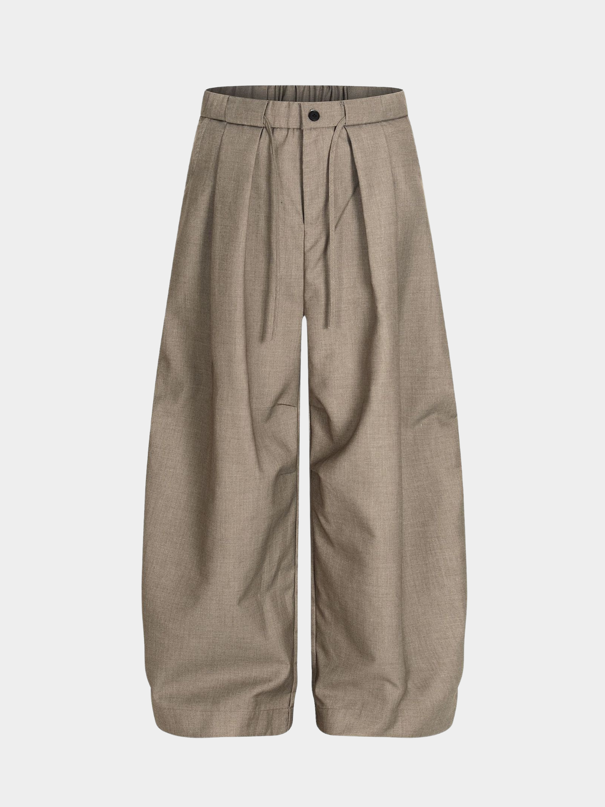 Ashshine – Plissierte weit geschnittene Stoffhose mit Kordelzug für Damen