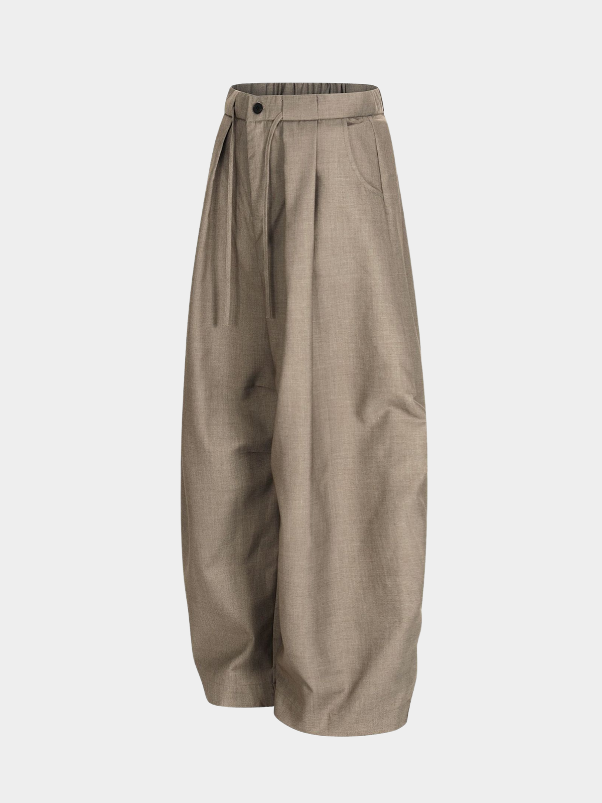 Ashshine – Plissierte weit geschnittene Stoffhose mit Kordelzug für Damen