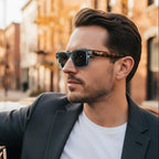 Colorblock-Sonnenbrille mit eckigem Rahmen und polarisierten Gläsern im Retro-Stil