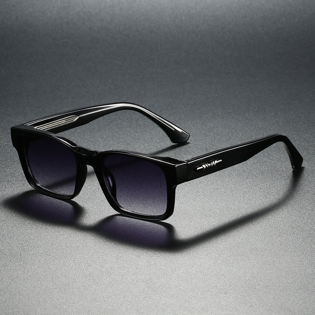 Colorblock-Sonnenbrille mit eckigem Rahmen und polarisierten Gläsern im Retro-Stil