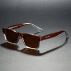 Colorblock-Sonnenbrille mit eckigem Rahmen und polarisierten Gläsern im Retro-Stil