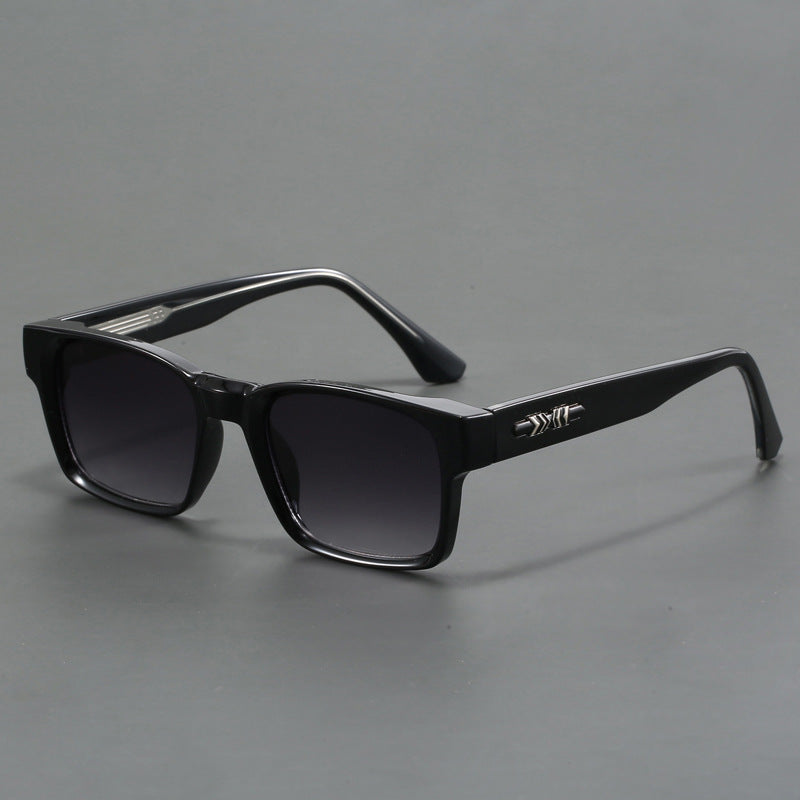Colorblock-Sonnenbrille mit eckigem Rahmen und polarisierten Gläsern im Retro-Stil
