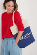 Canvas Navy Blue Logo Tote Bag