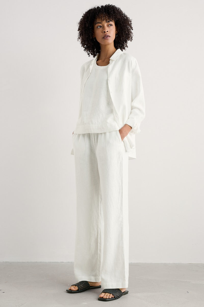 Tide Flow Leinenhose mit weitem Bein