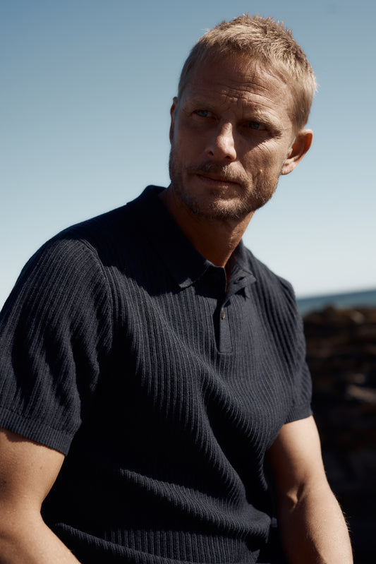 Herren-Poloshirt Koeswik aus gestrickter Bio-Baumwolle
