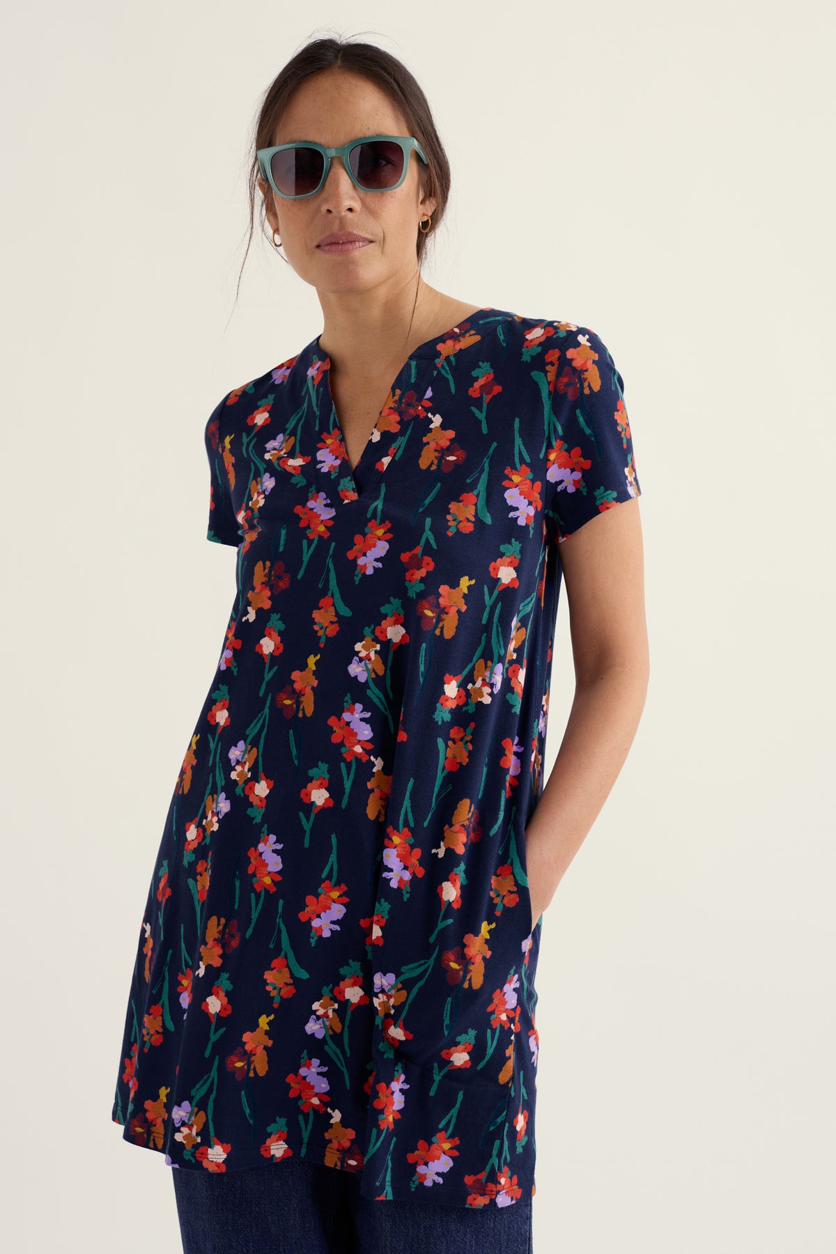 Wreathe Kurzarm-Jersey-Tunika