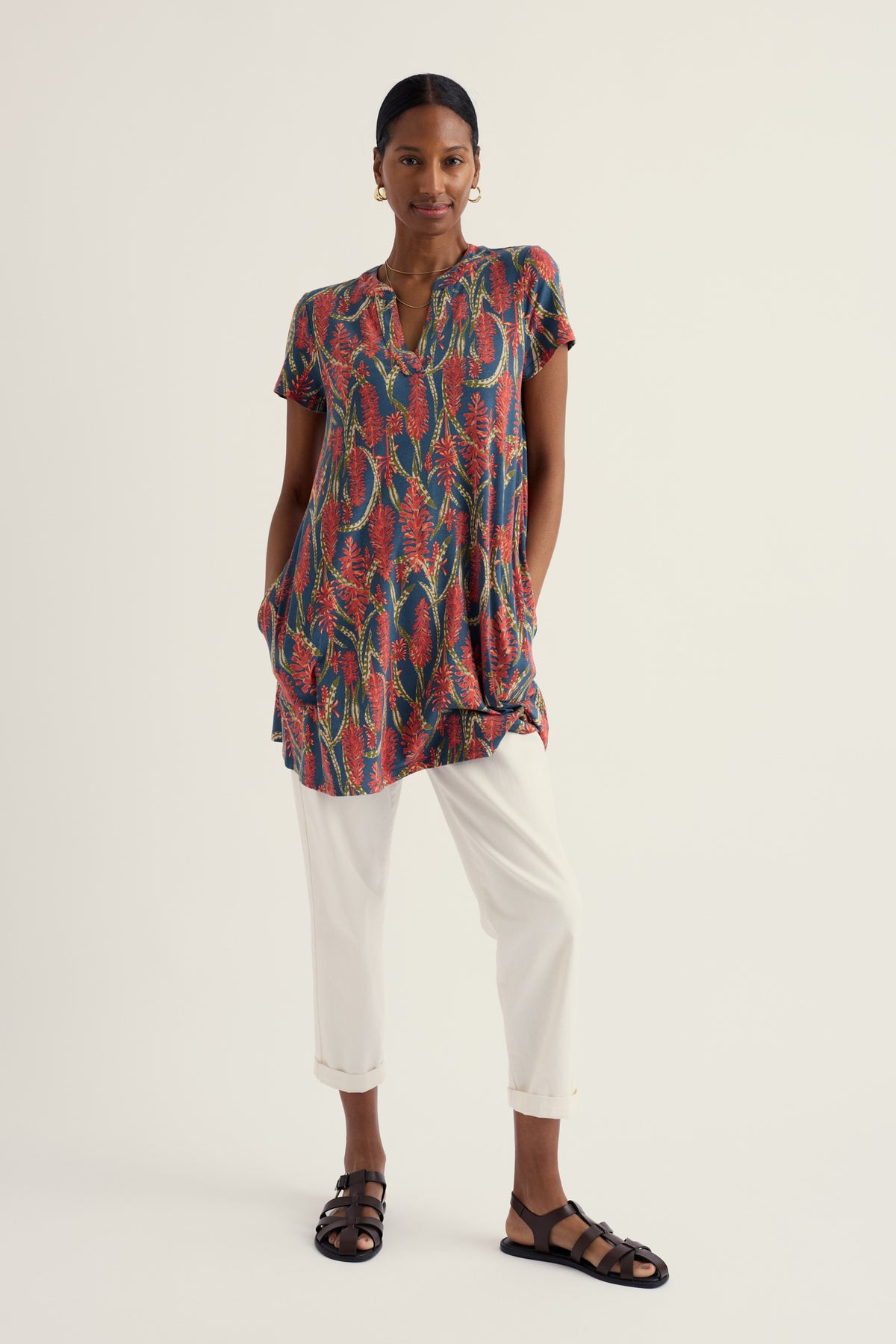 Wreathe Kurzarm-Jersey-Tunika