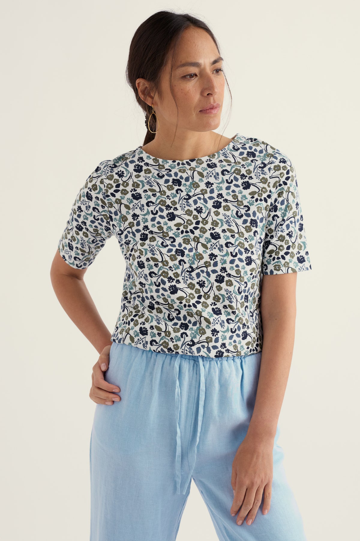 Poisson Printed T-Shirt in GOTS-Certified Organic Cotton Jersey