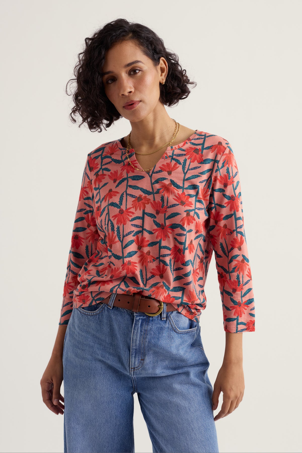 Kellow 3/4 Sleeve Jersey Top