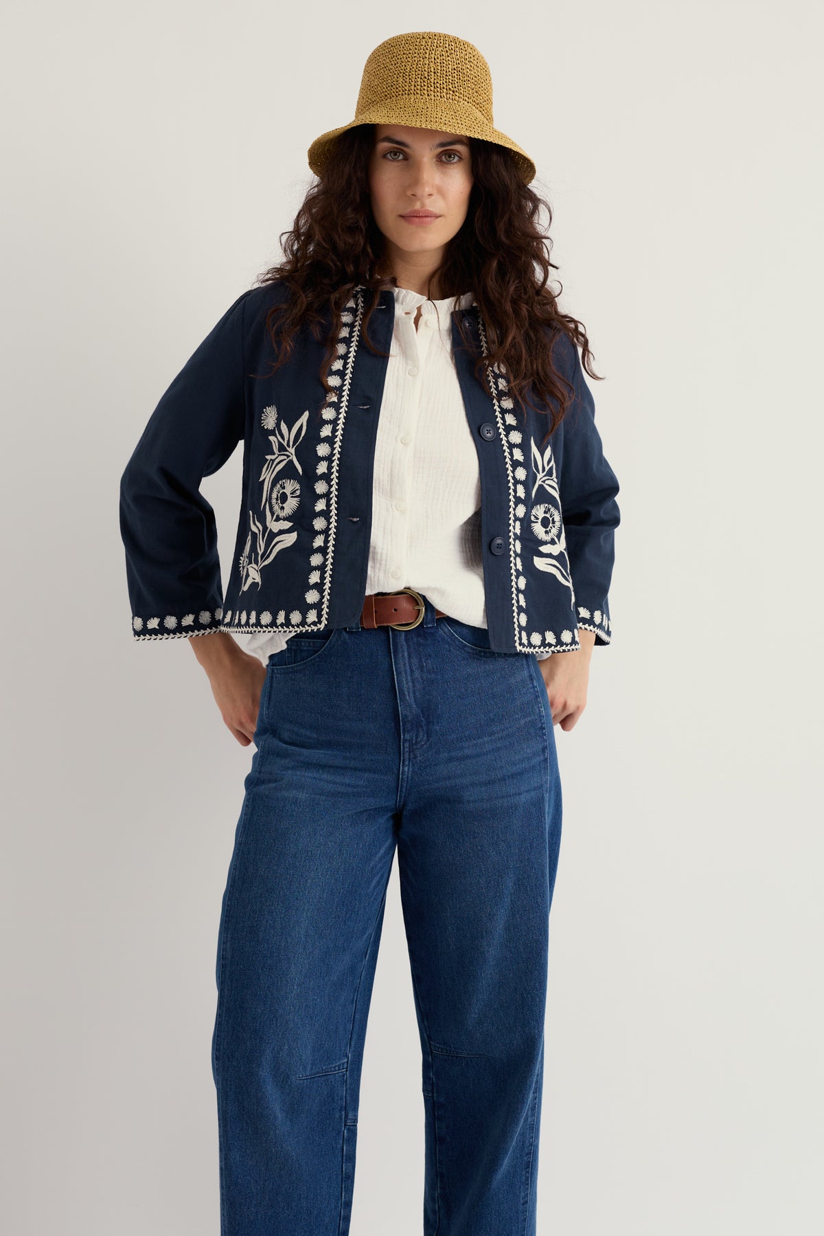 Sand Martin Embroidered Floral Jacket