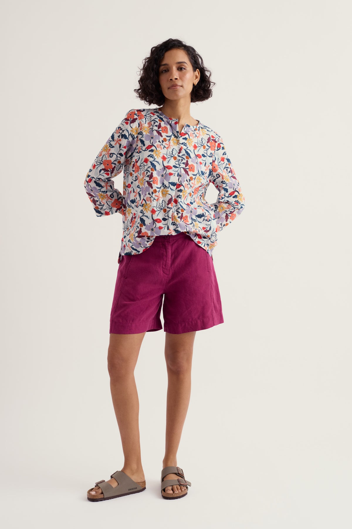 Lowarth High-Waisted Linen Shorts