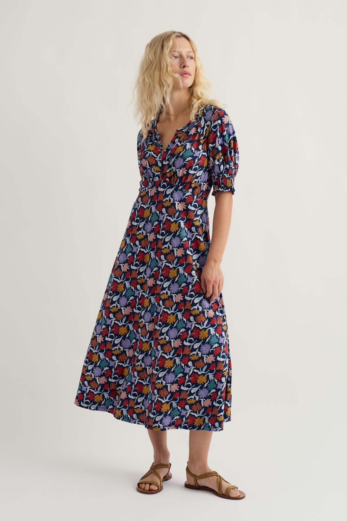 Fenil Midi-Kleid mit Empire-Taille
