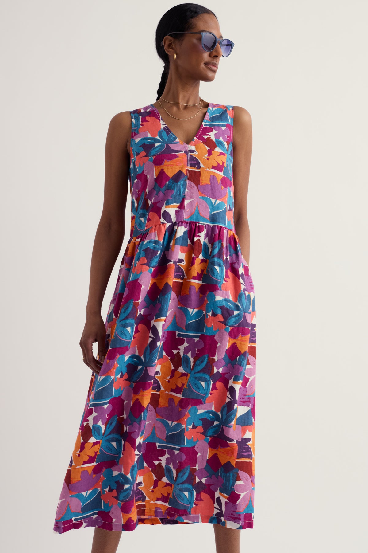 Ärmelloses Leinenkleid „Lowland Heather“