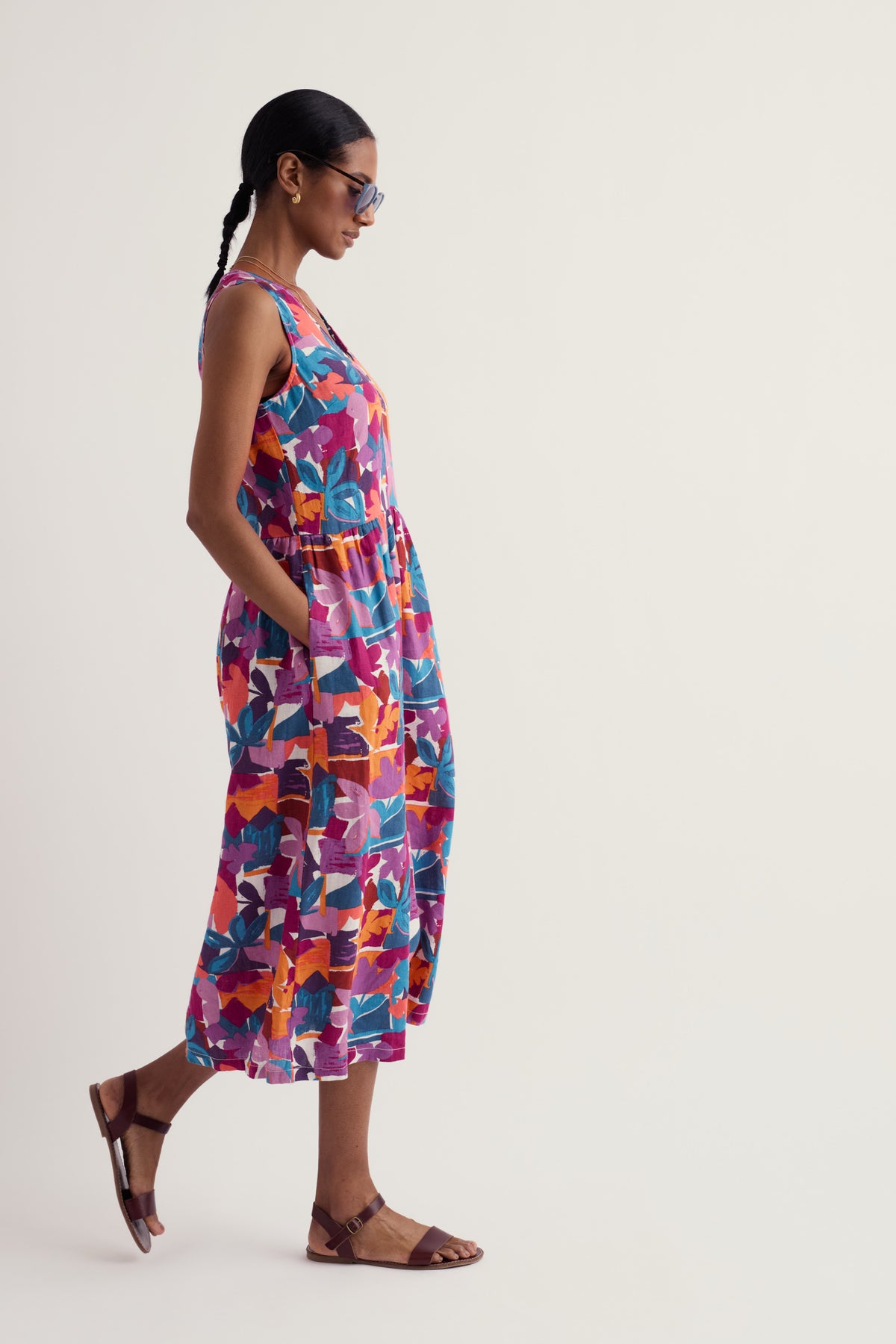 Ärmelloses Leinenkleid „Lowland Heather“