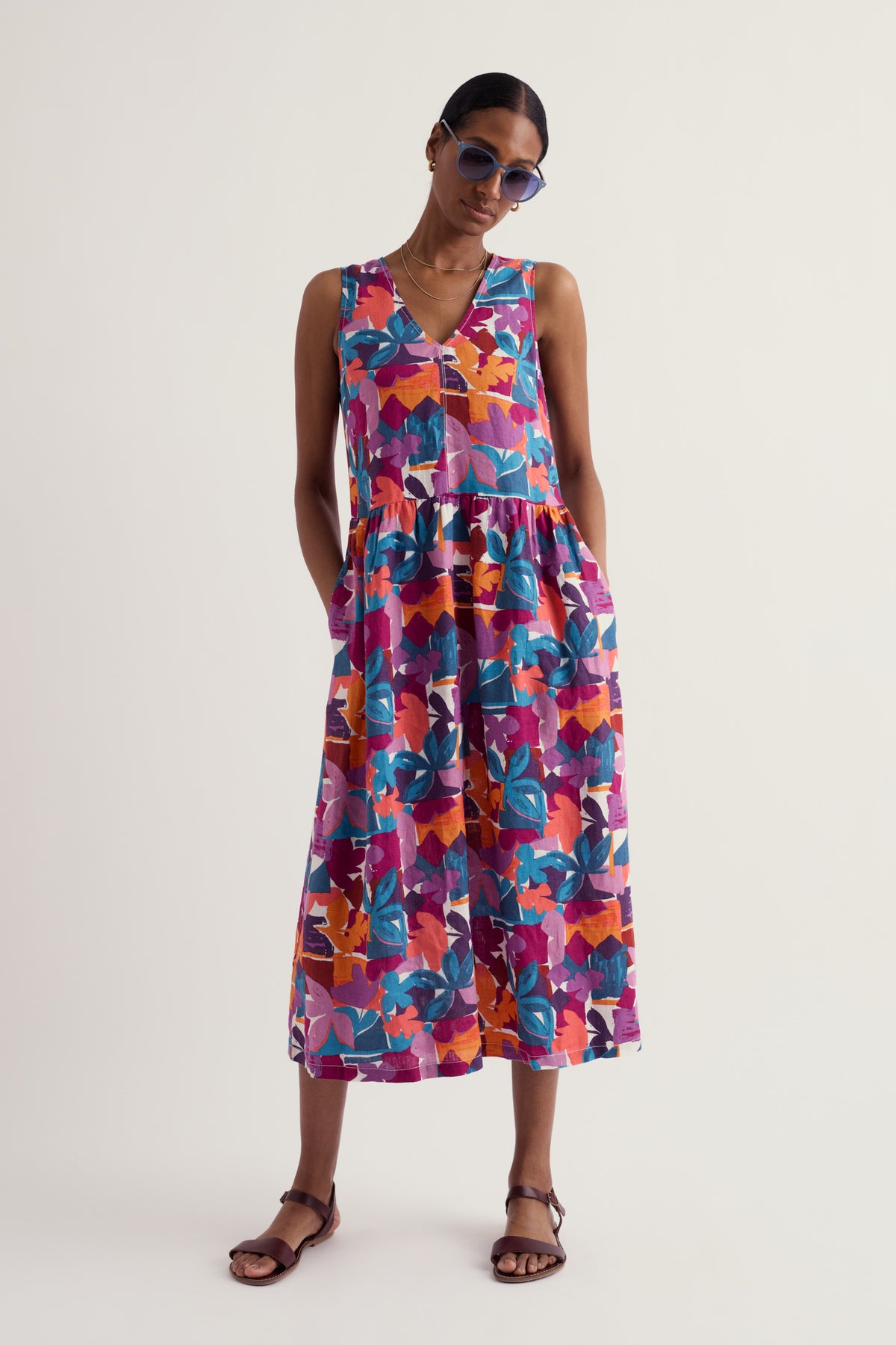 Ärmelloses Leinenkleid „Lowland Heather“