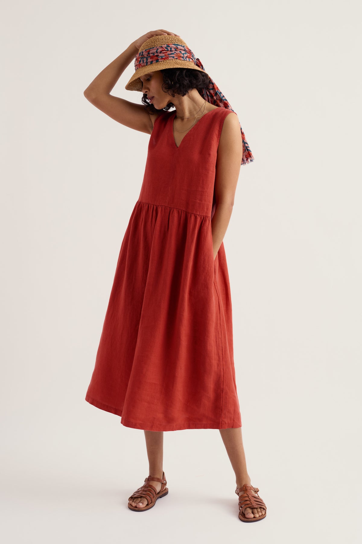 Ärmelloses Leinenkleid „Lowland Heather“