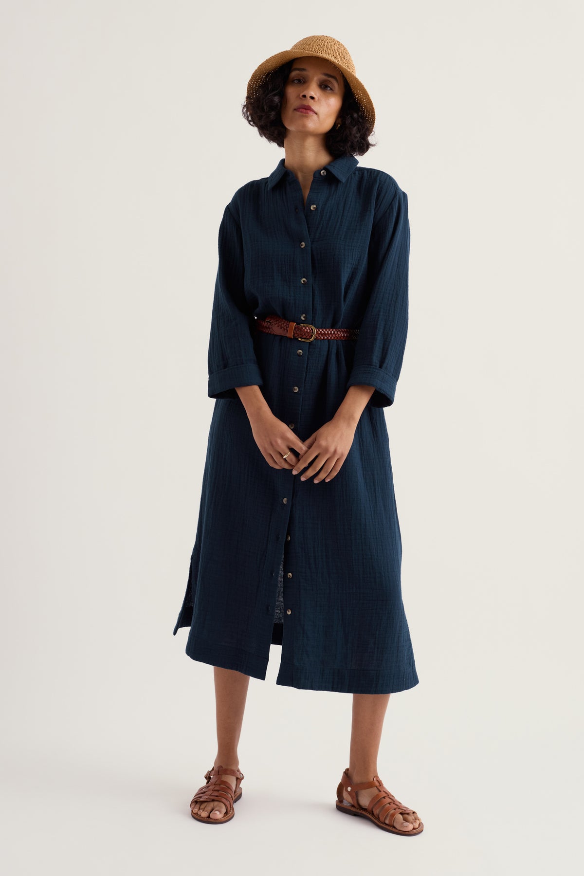 Whitsand Cove Midi-Hemdkleid aus GOTS-zertifizierter Bio-Baumwolle