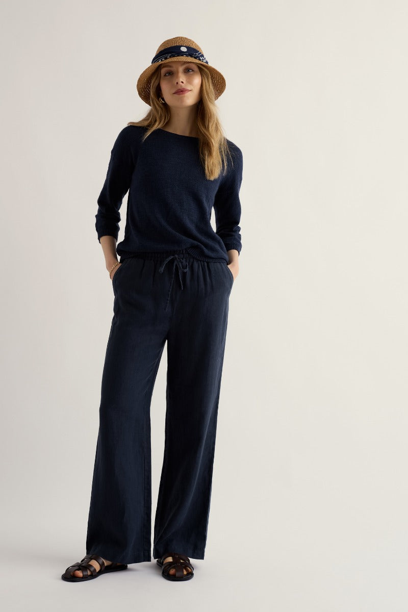 Tide Flow Leinenhose mit weitem Bein